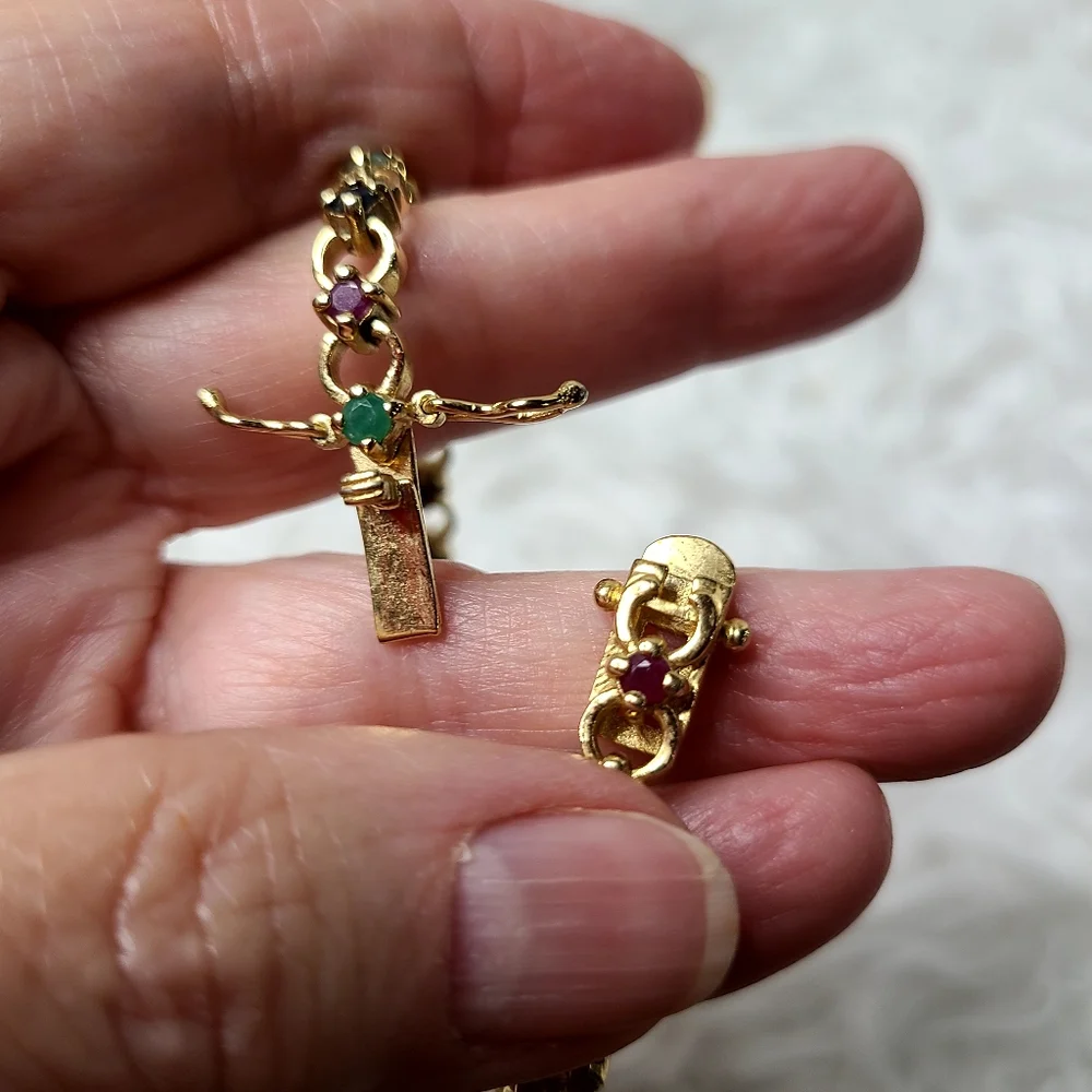 GENUINE Emerald, Ruby, and Sapphire Bracelet